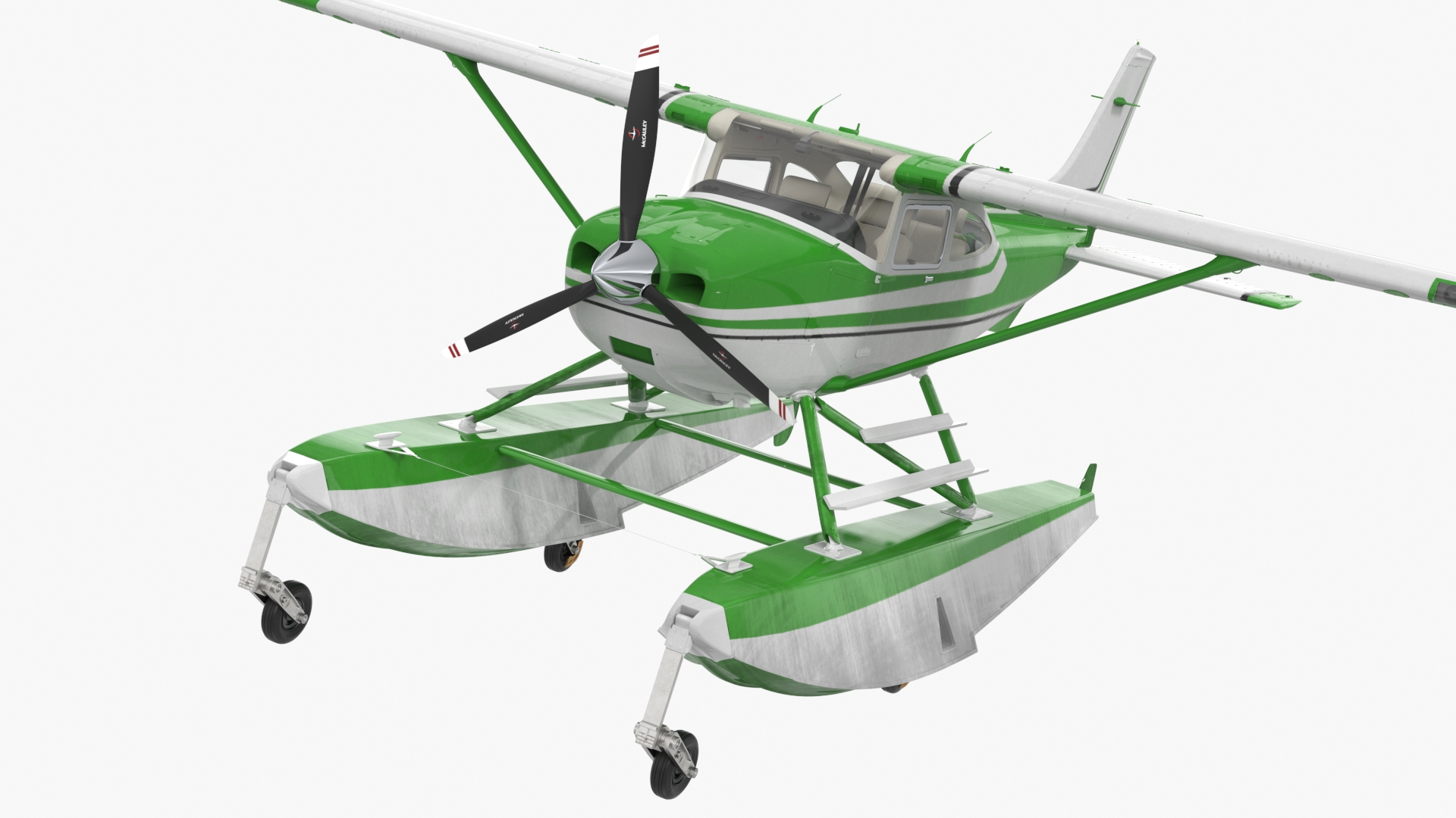 3D Aqua Seaplane Floats Green