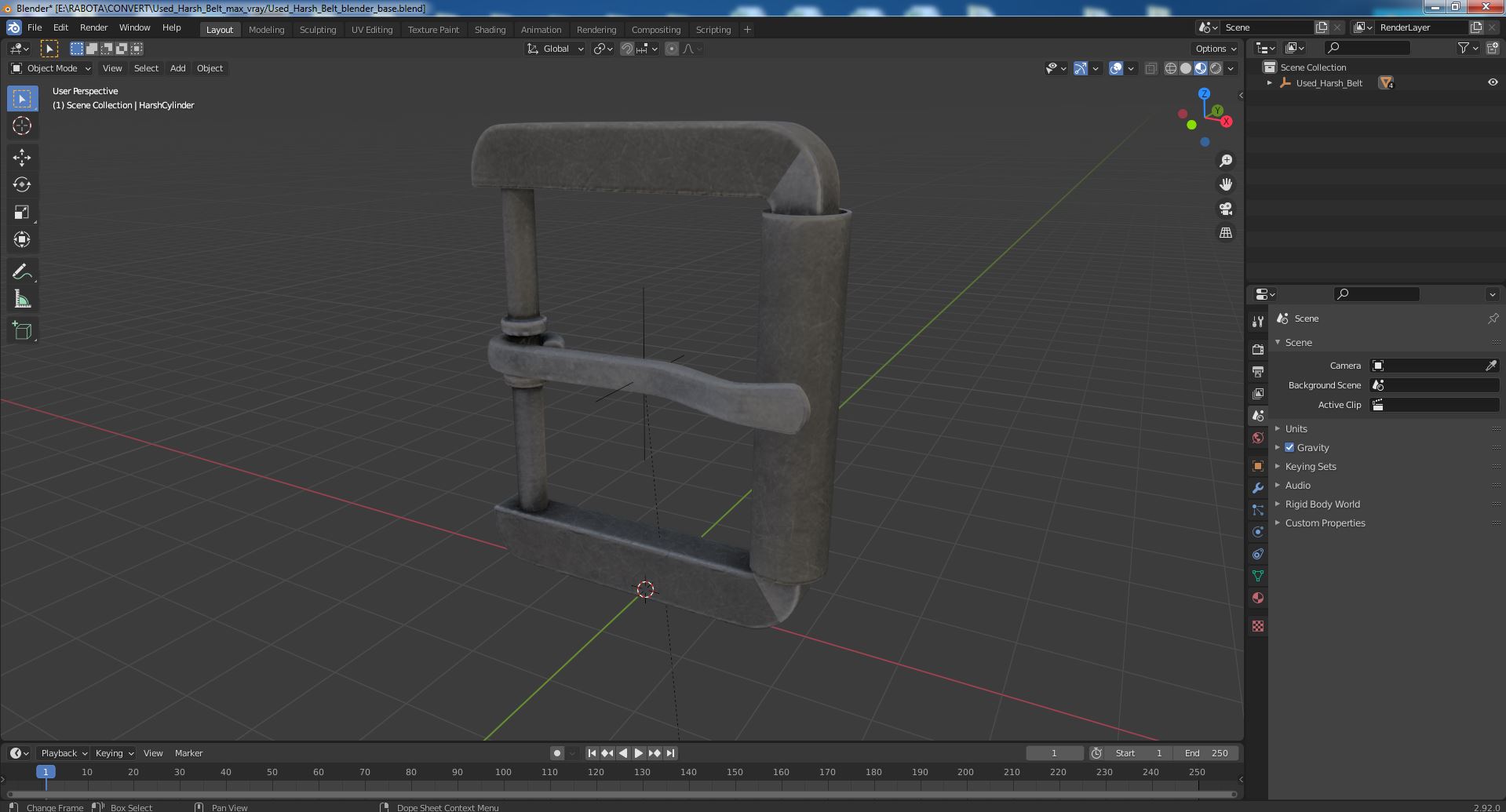 3D model Used Harsh Belt