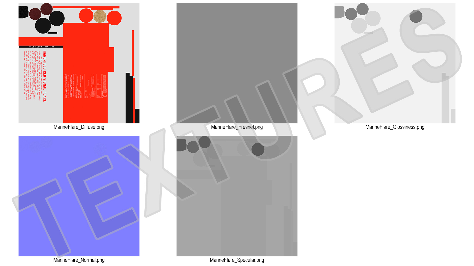 3D Hand Held Marine Red Signal Flare model