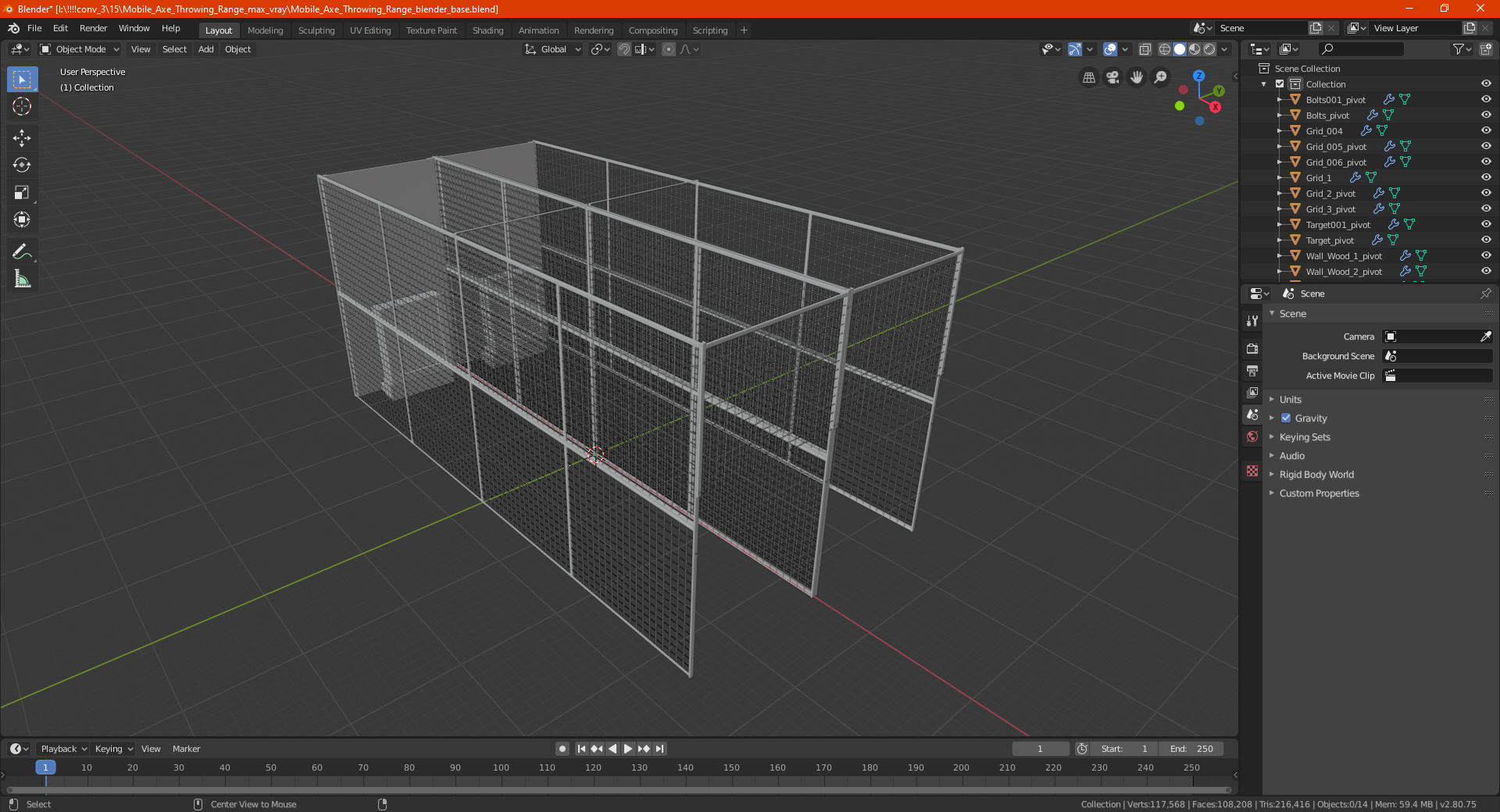 3D model Mobile Axe Throwing Range