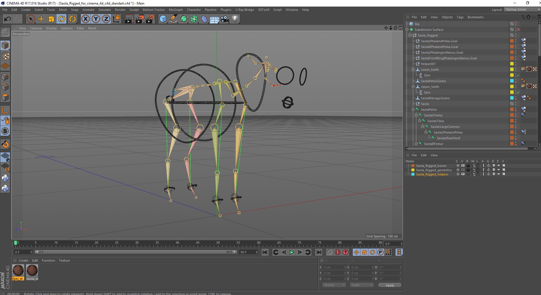 3D Saola Rigged for Cinema 4D