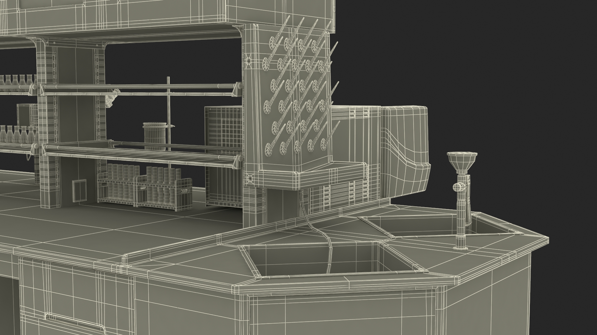 3D Laboratory Table with Equipment