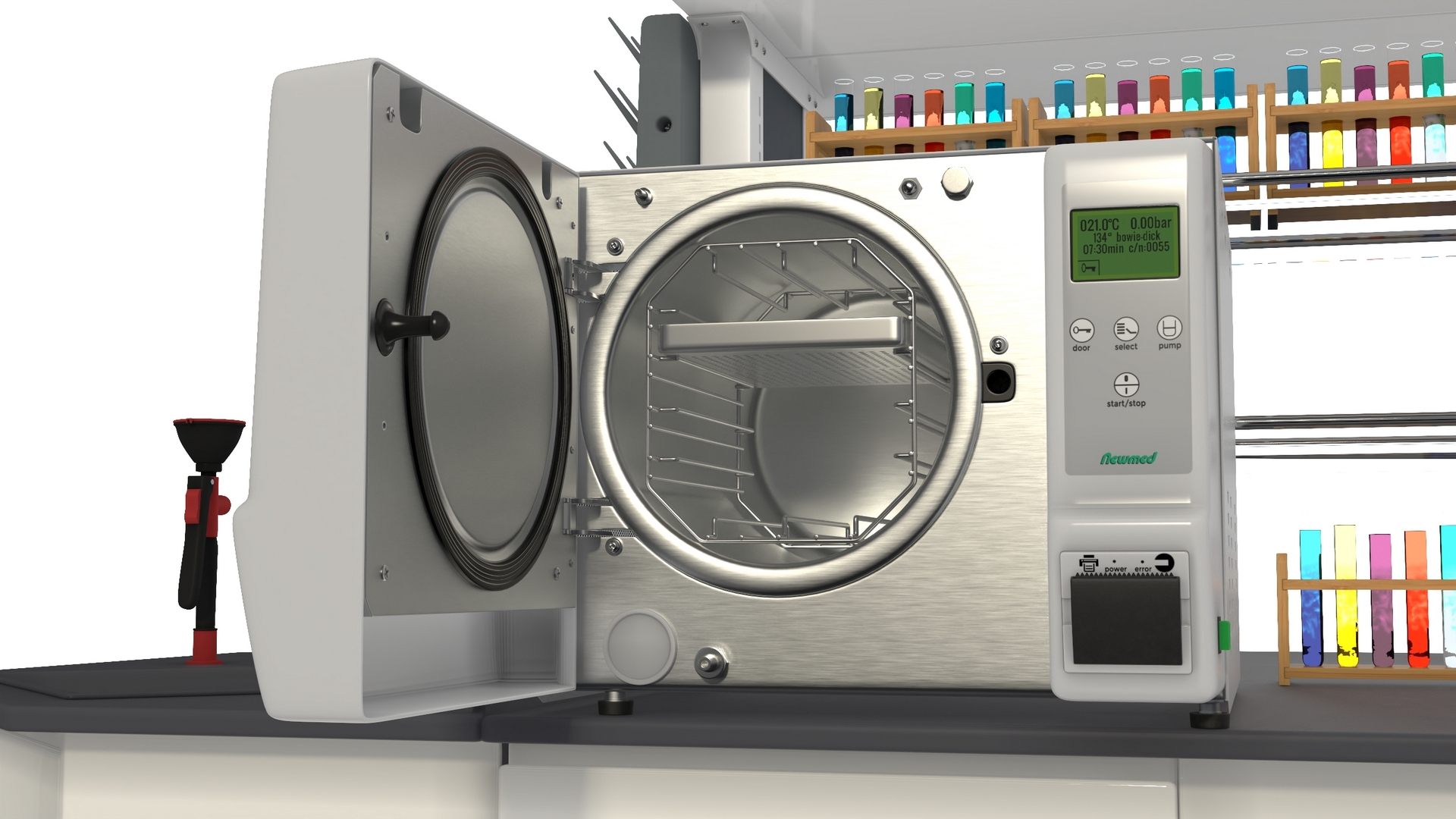 3D Laboratory Table with Equipment