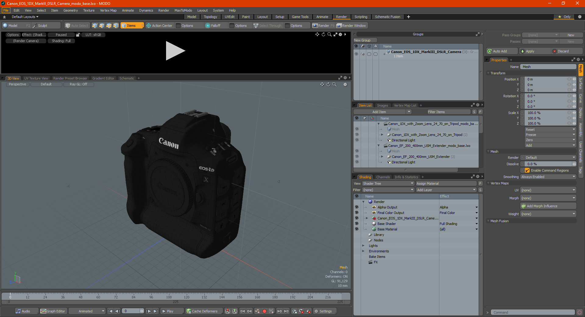 3D Canon EOS 1DX MarkIII DSLR Camera model