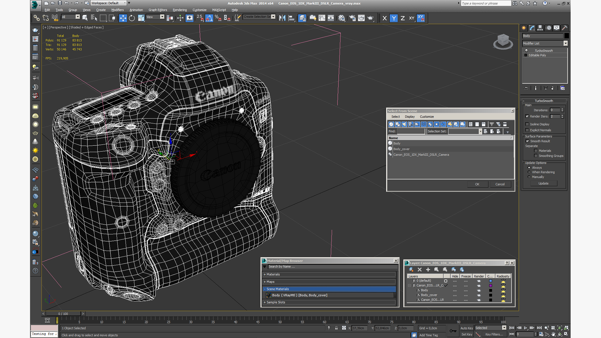 3D Canon EOS 1DX MarkIII DSLR Camera model