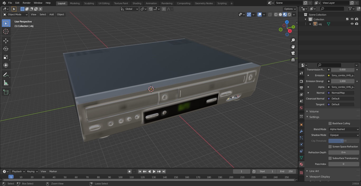 Sony SLV D300P Combo Player Video Cassette Recorder ON 3D model