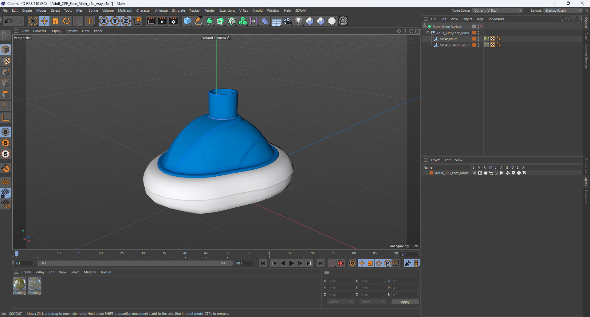 Adult CPR Face Mask 3D model