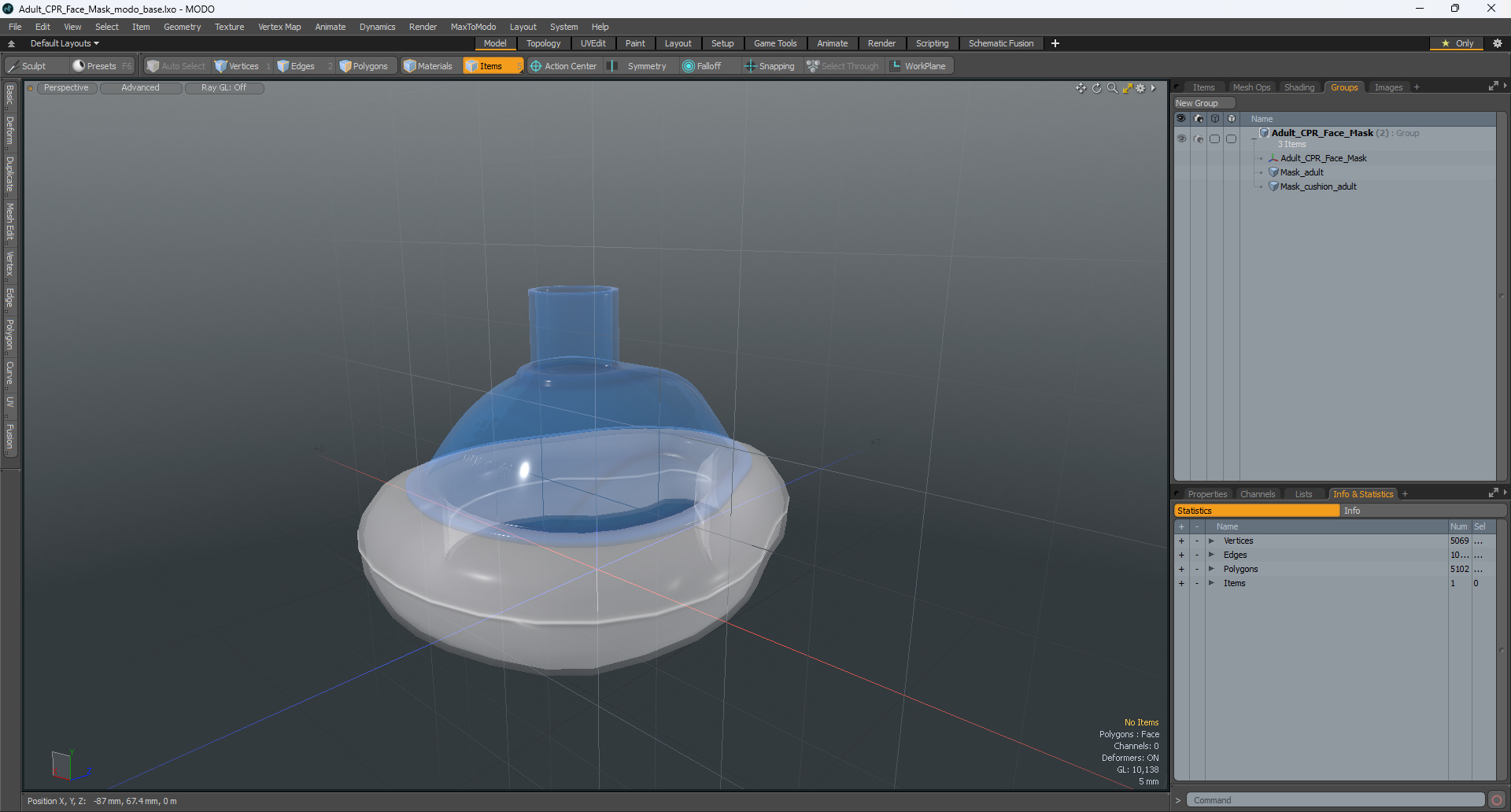 Adult CPR Face Mask 3D model