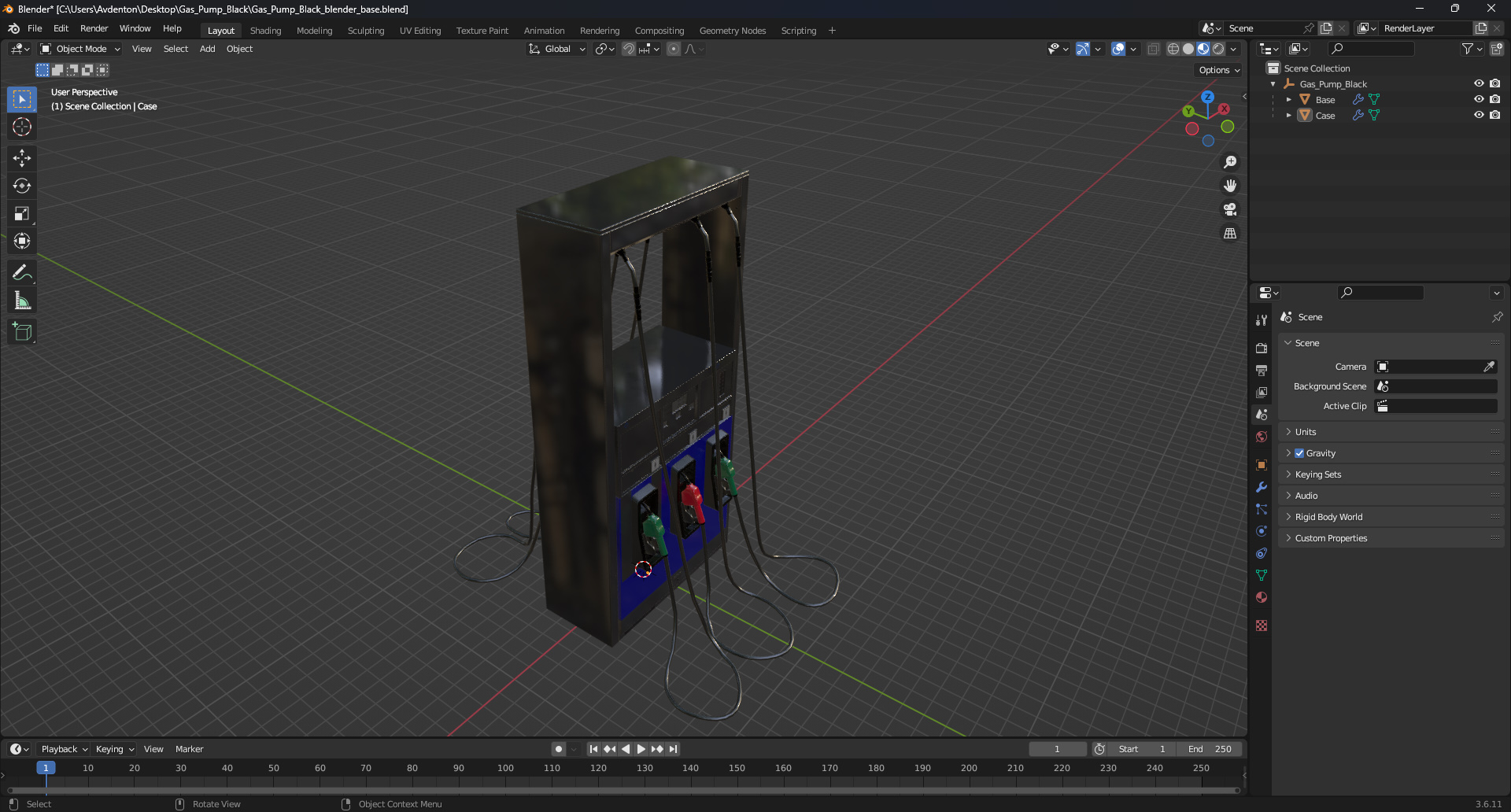 Gas Pump Black 3D model