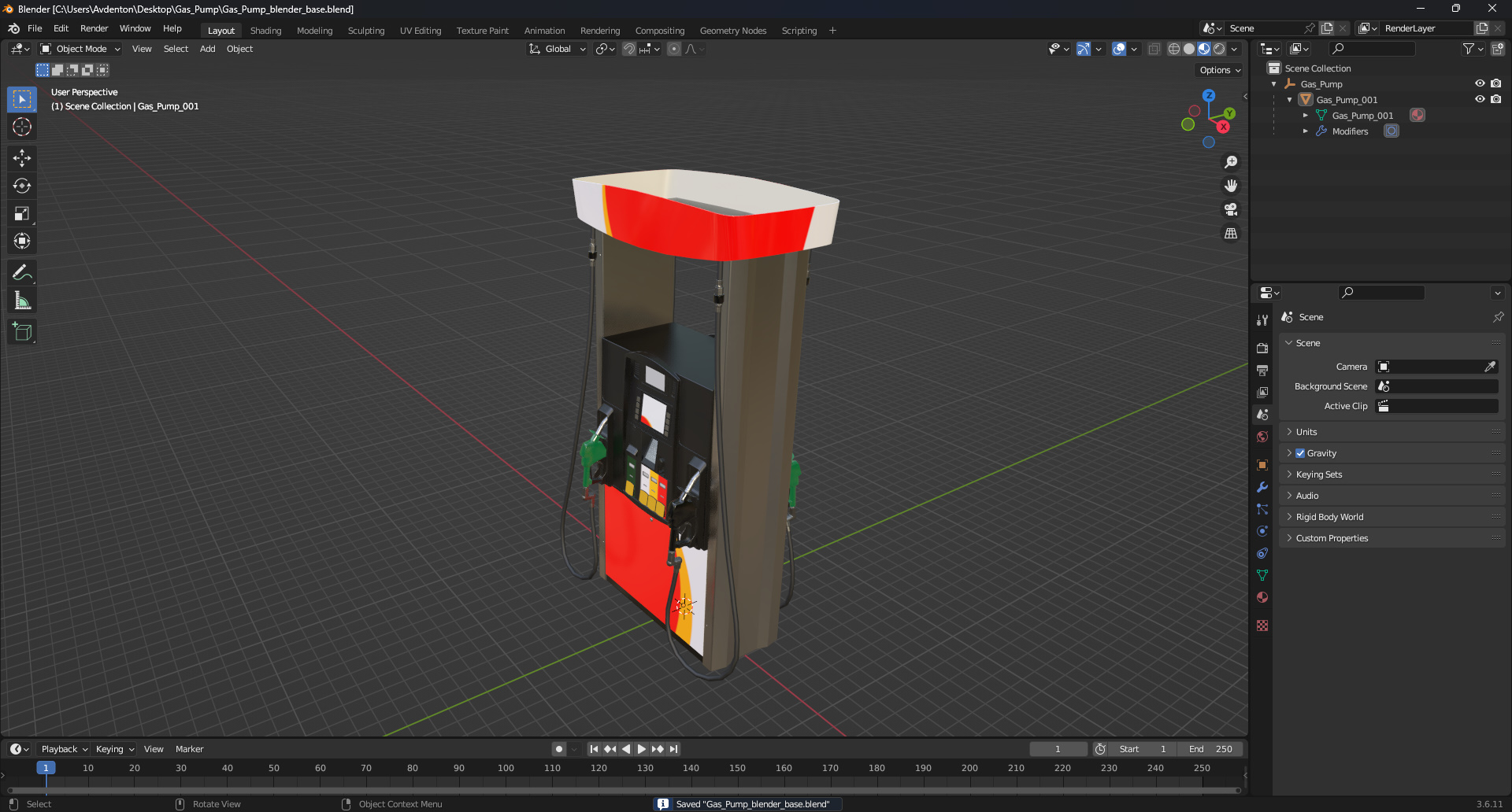 3D model Gas Pump