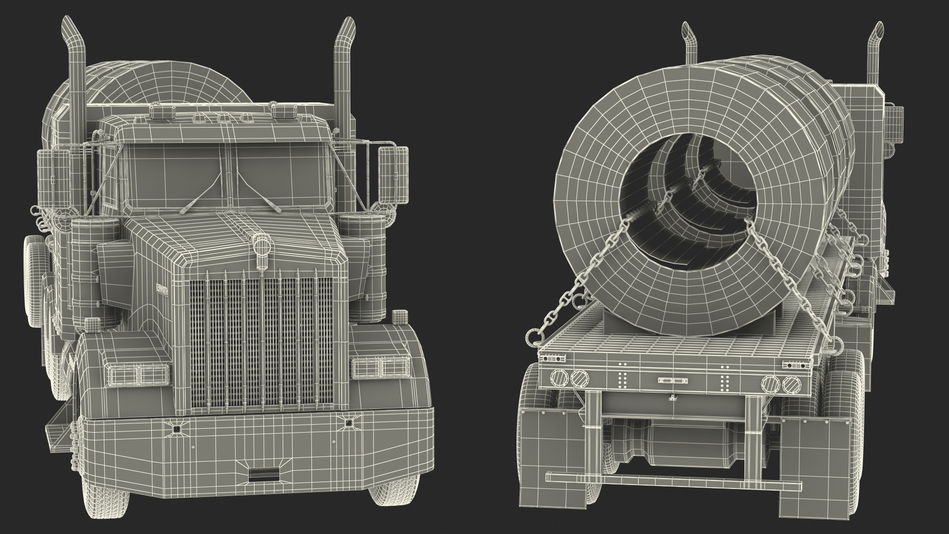Truck with Steel Rolls 3D