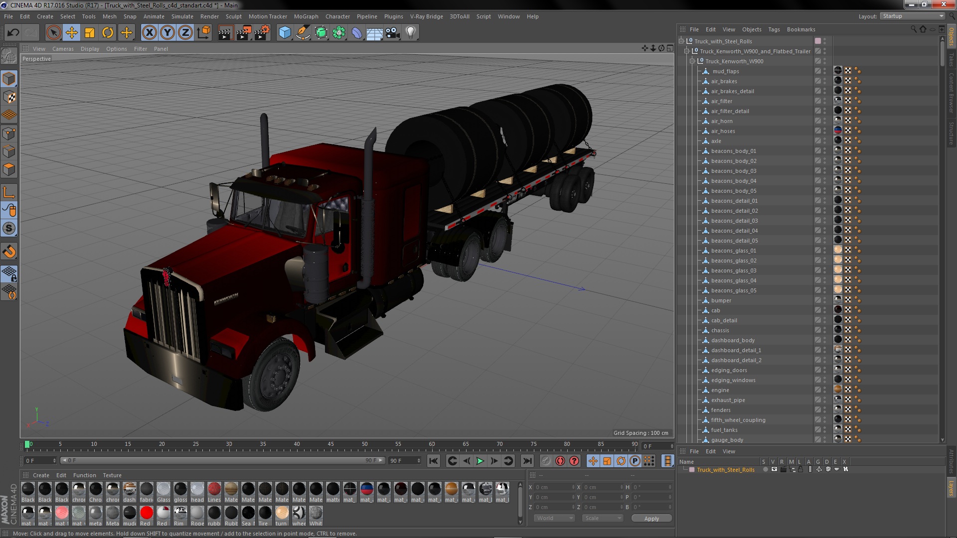 Truck with Steel Rolls 3D