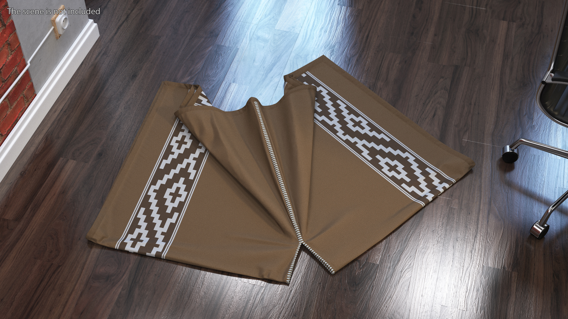 3D Ornamented Poncho Lying model