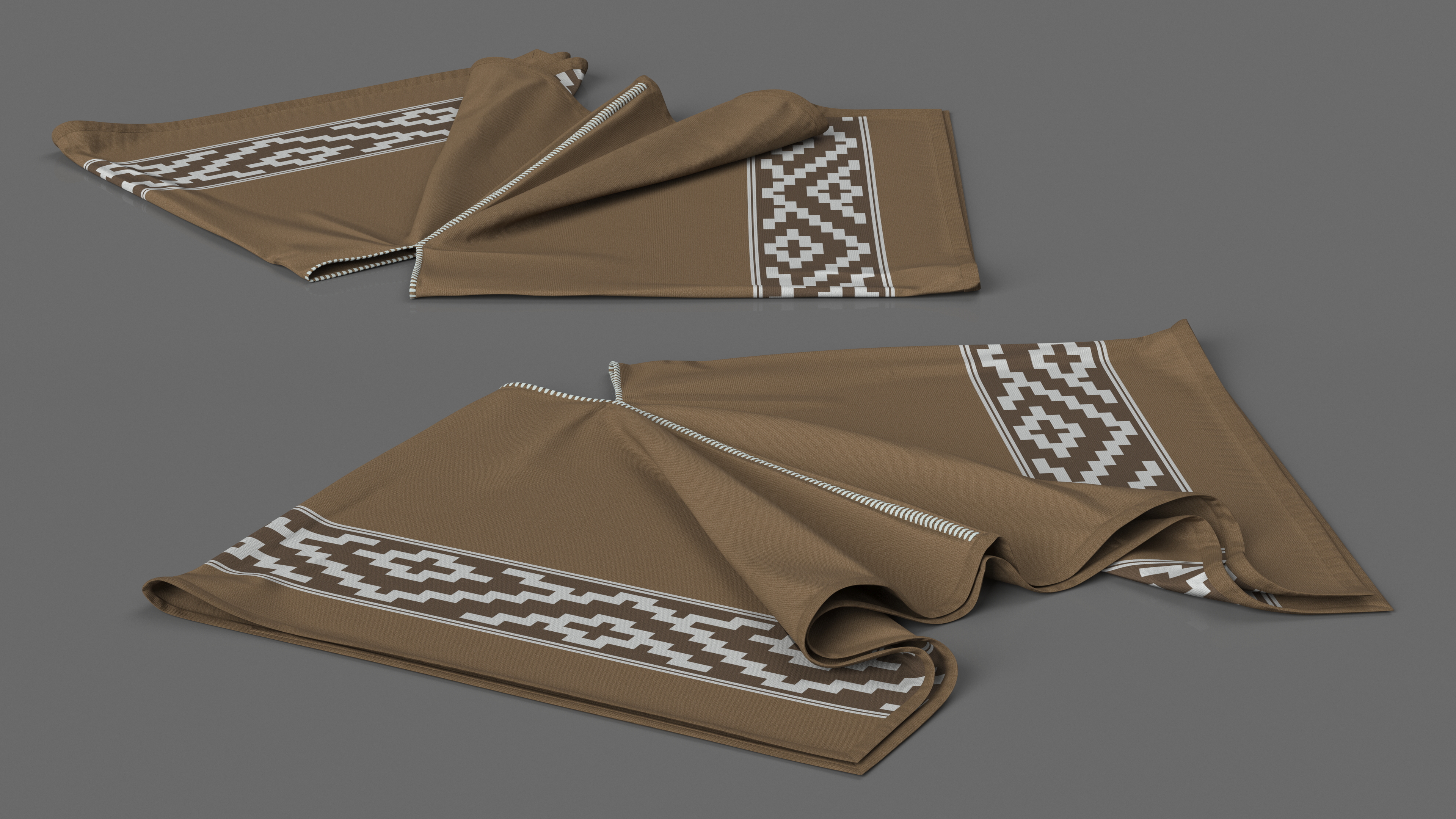 3D Ornamented Poncho Lying model