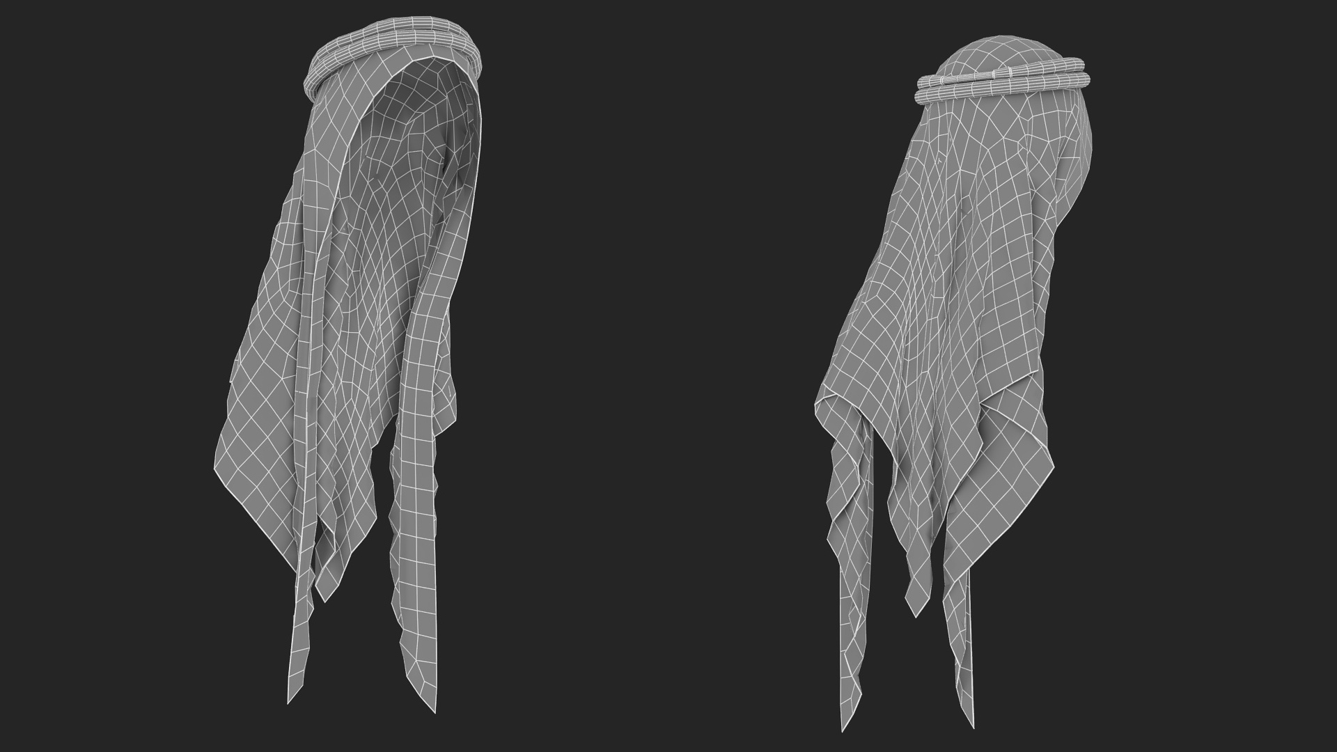 3D Black Traditional Arabic Hat model