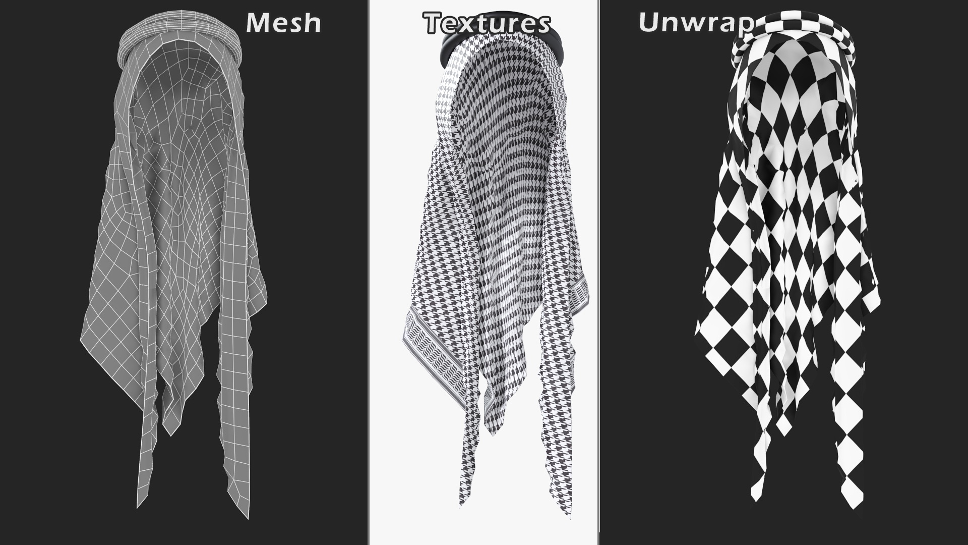 3D Black Traditional Arabic Hat model