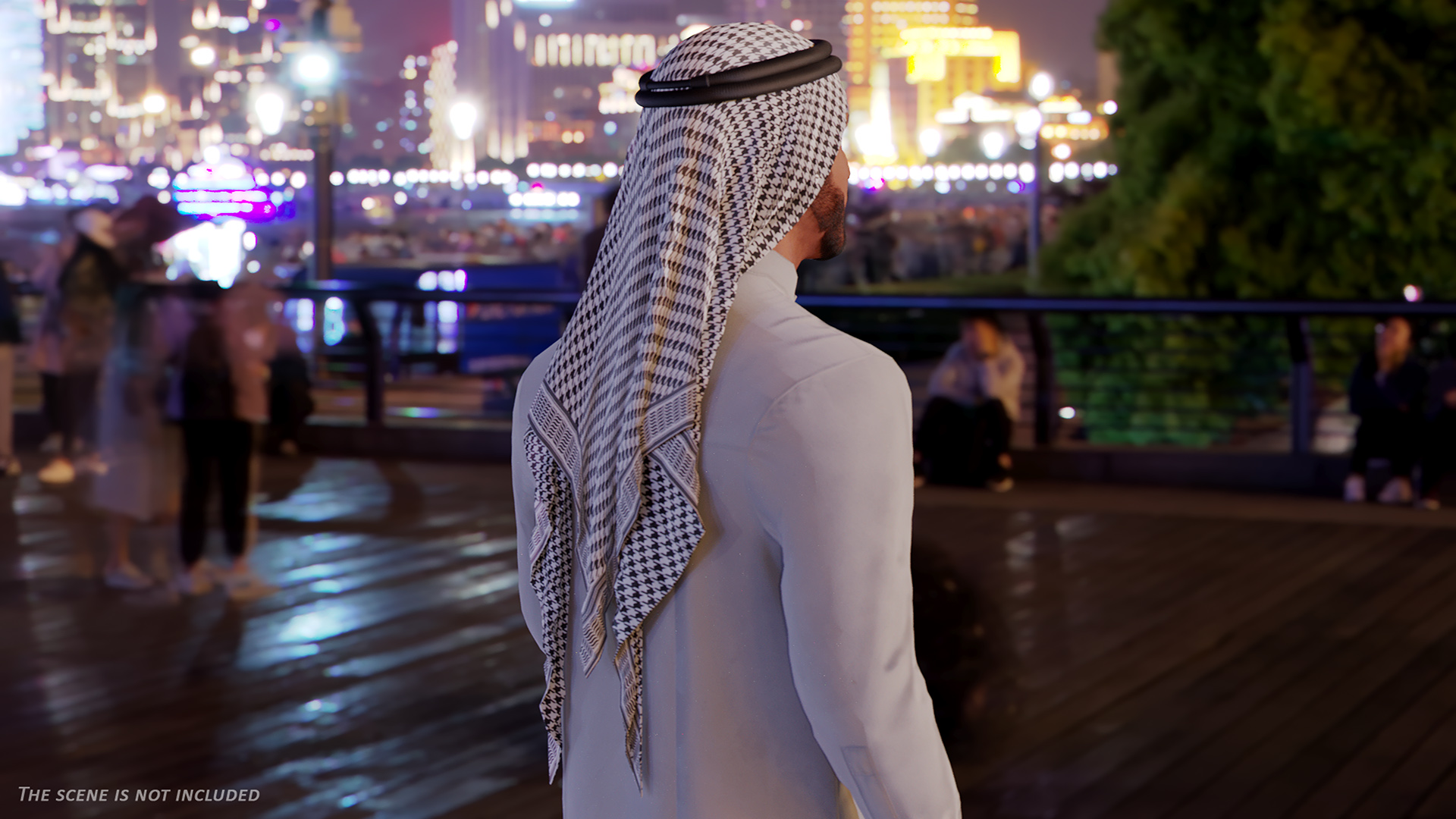 3D Black Traditional Arabic Hat model
