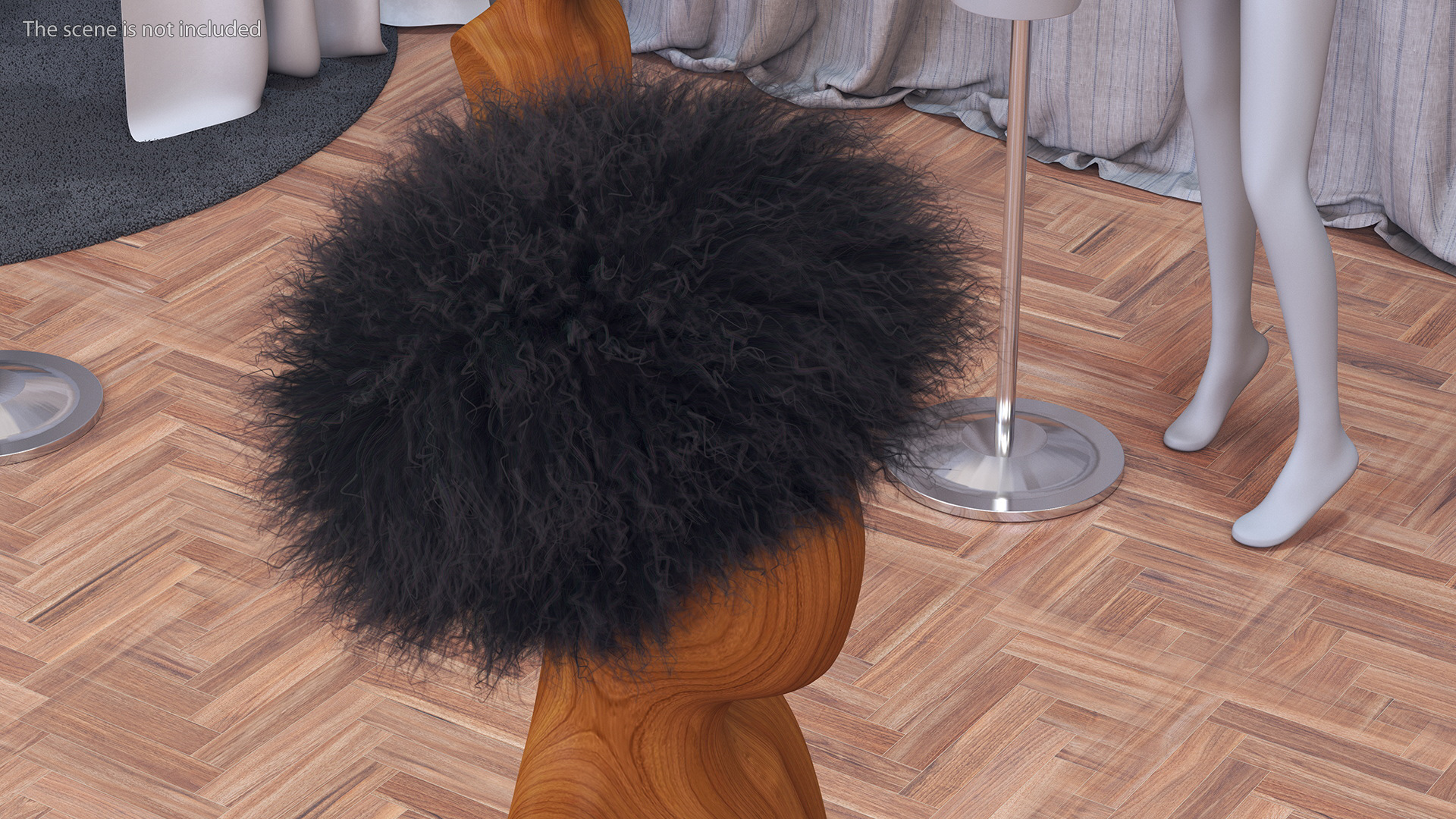 3D Caucasian Papakha Hat Black Fur
