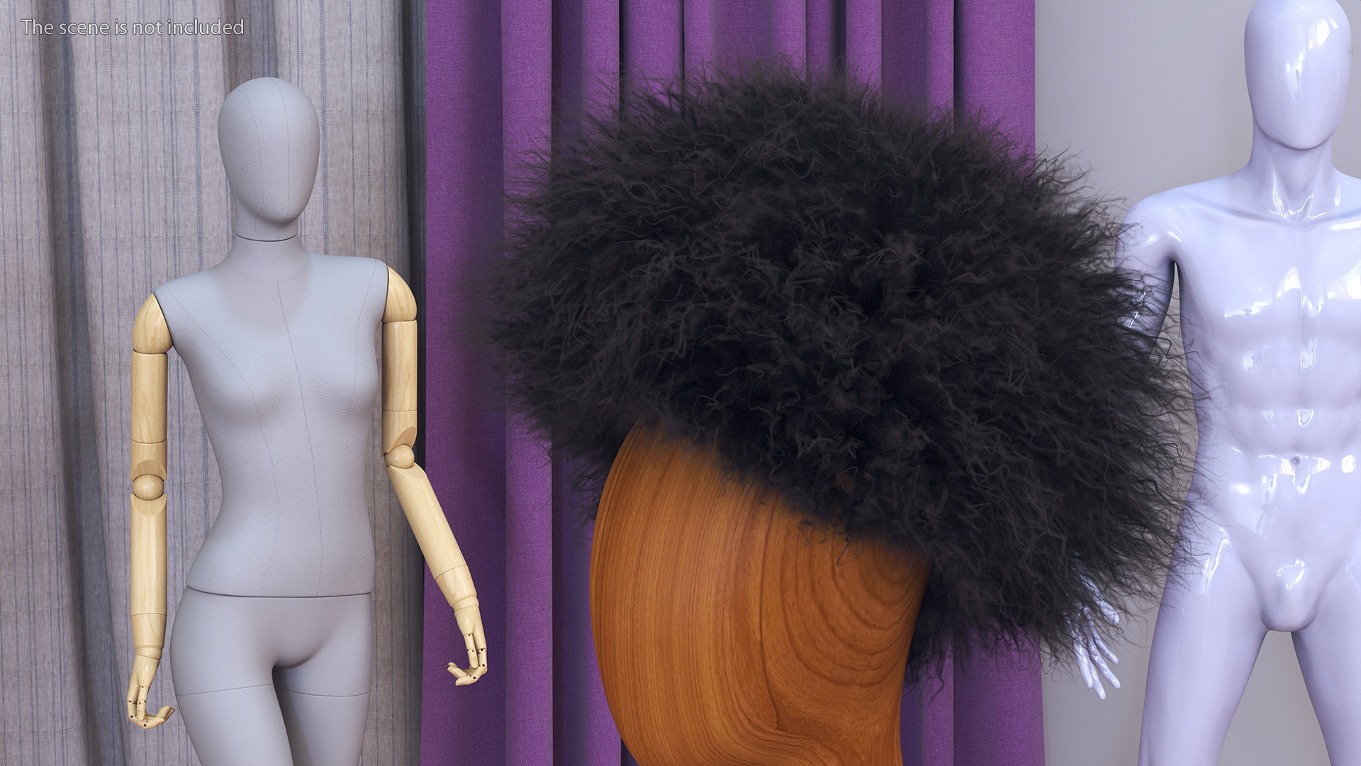 3D Caucasian Papakha Hat Black Fur