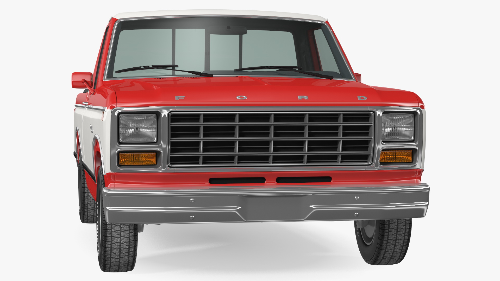 Ford F Series Ranger 1980 Pickup Truck Red Rigged 3D model