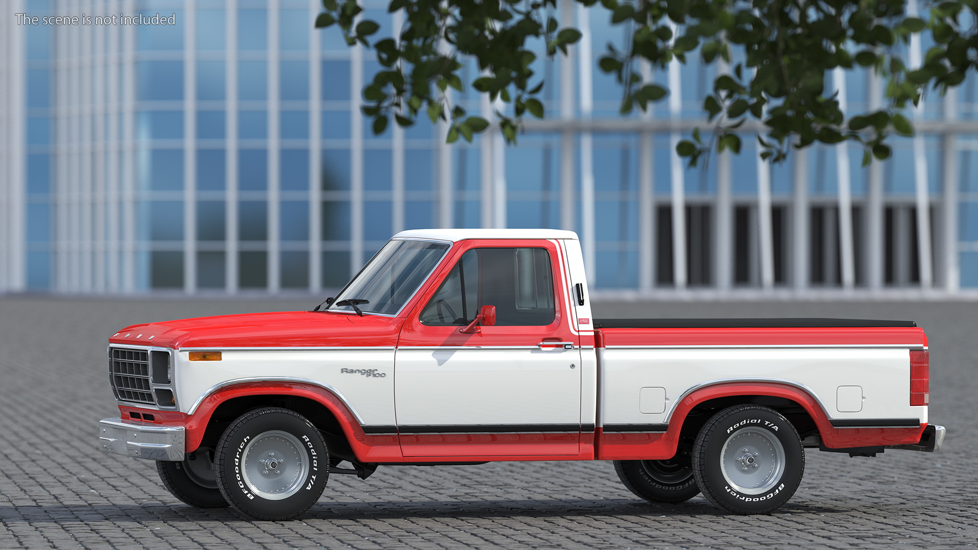 Ford F Series Ranger 1980 Pickup Truck Red Rigged 3D model