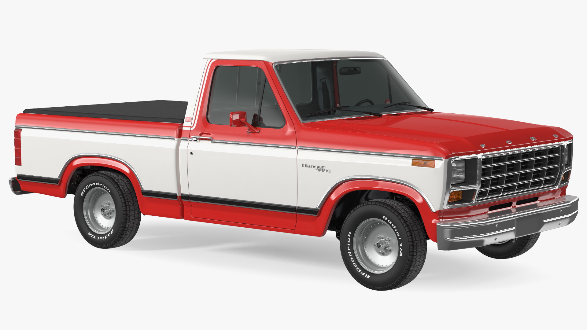 Ford F Series Ranger 1980 Pickup Truck Red Rigged 3D model