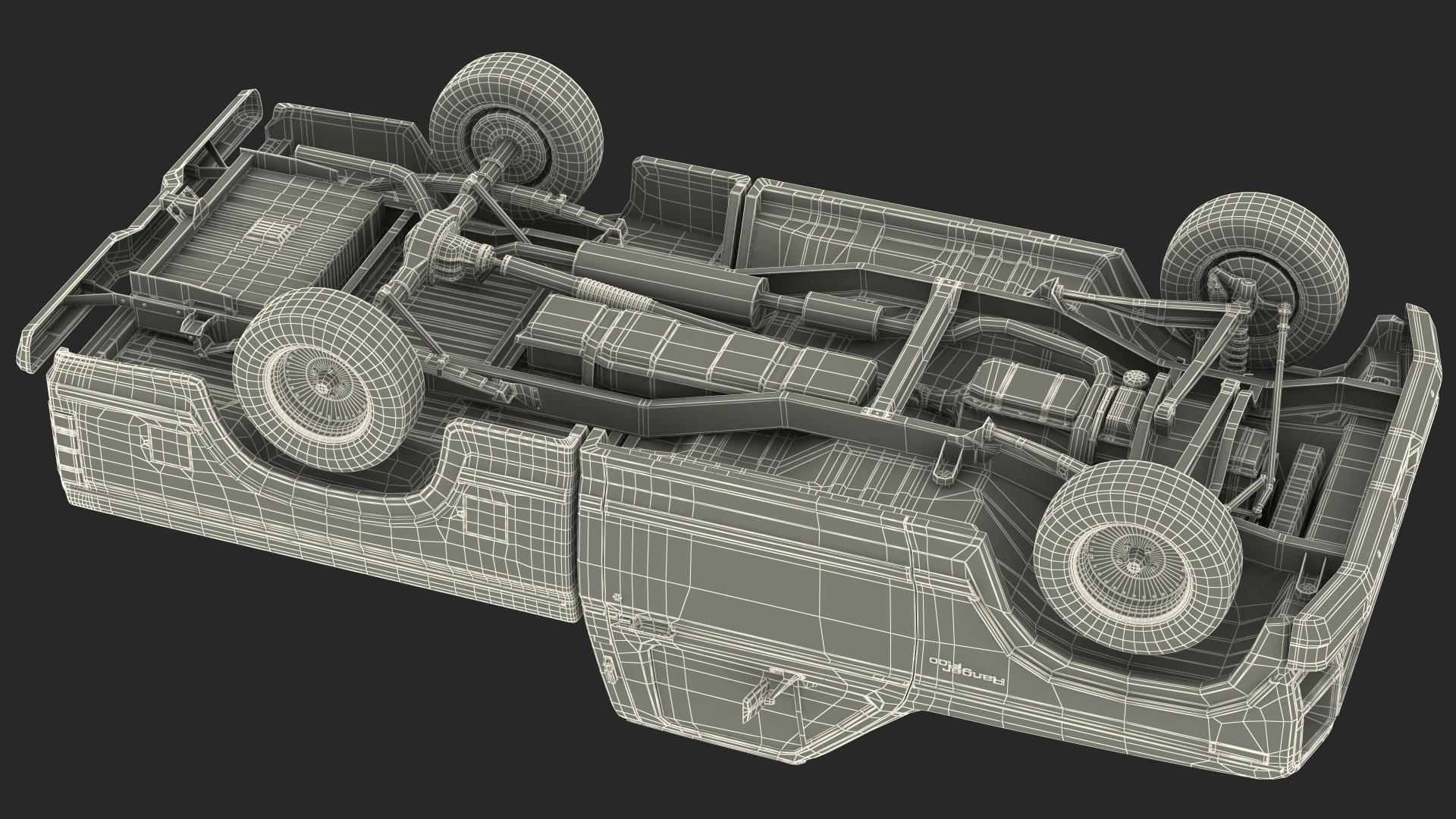 Ford F Series Ranger 1980 Pickup Truck Red Rigged 3D model