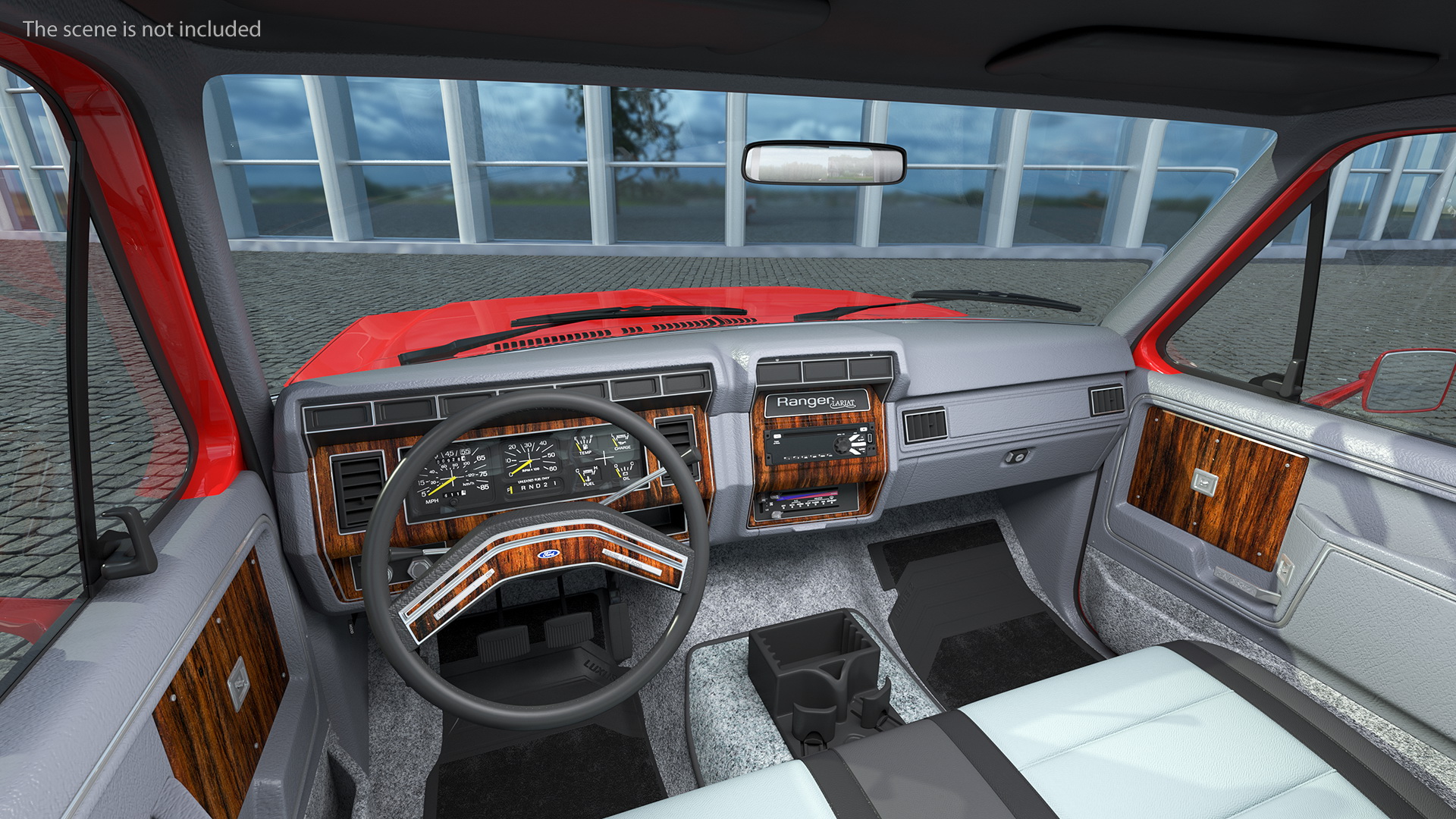 Ford F Series Ranger 1980 Pickup Truck Red Rigged 3D model