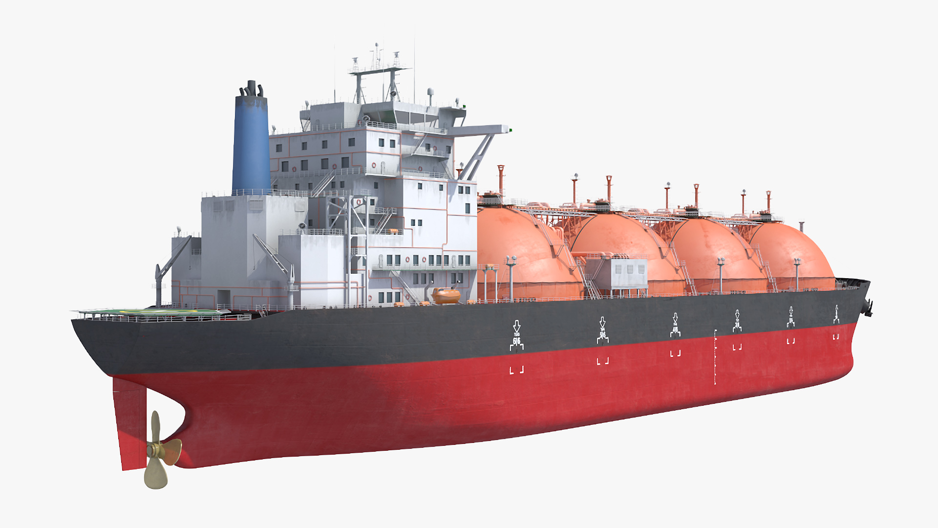 Gas Carrier Ship and LNG Pier 3D model