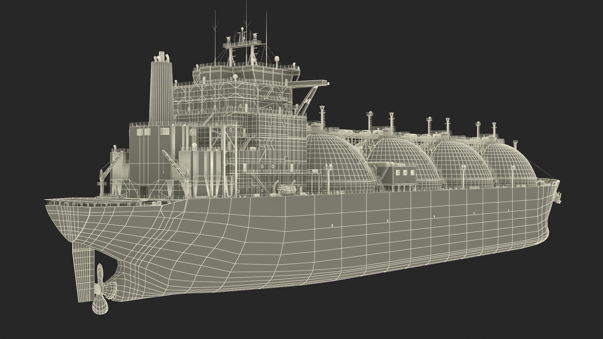 Gas Carrier Ship and LNG Pier 3D model