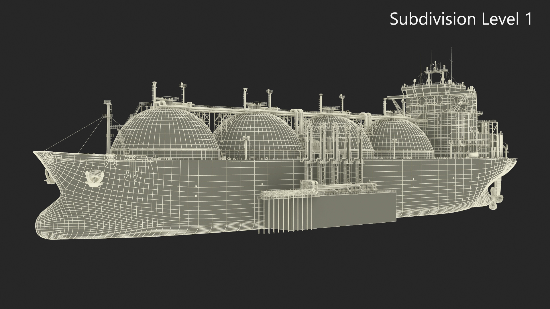 Gas Carrier Ship and LNG Pier 3D model