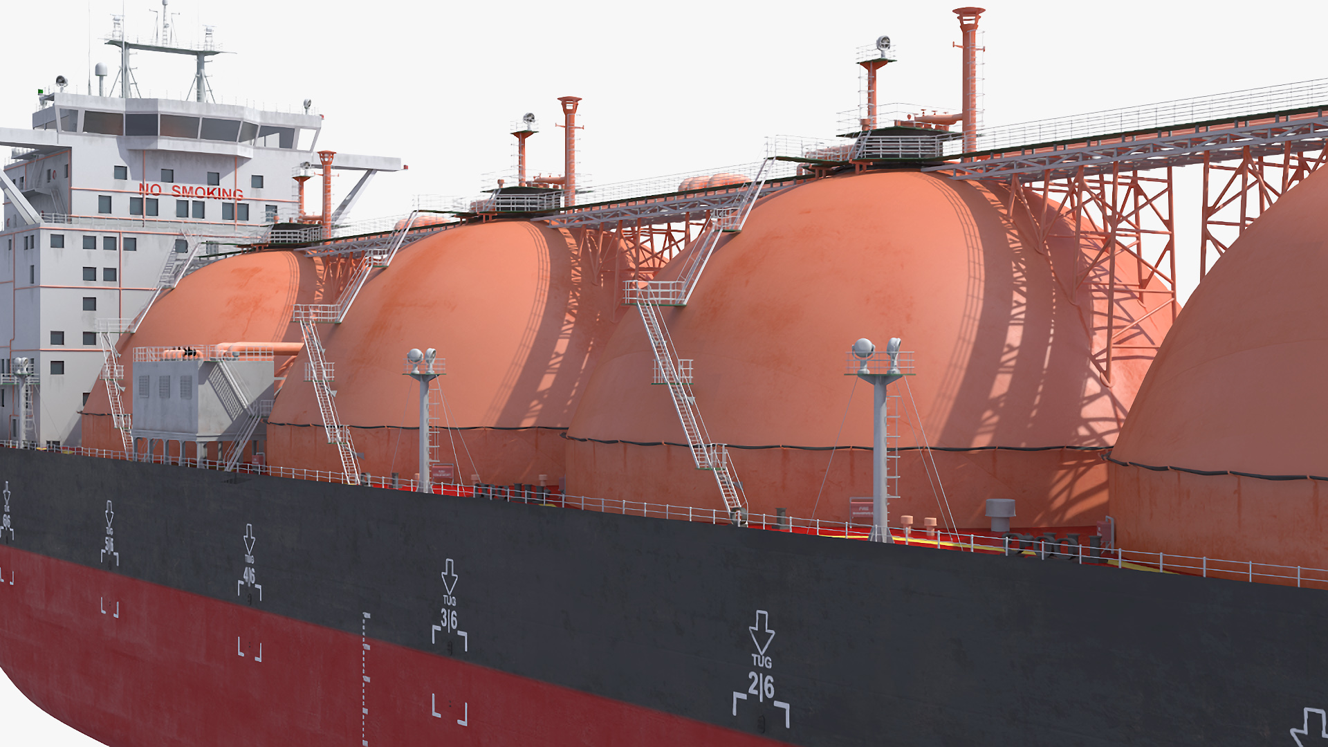 Gas Carrier Ship and LNG Pier 3D model