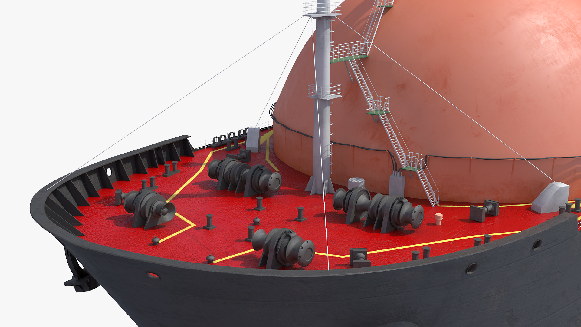 Gas Carrier Ship and LNG Pier 3D model