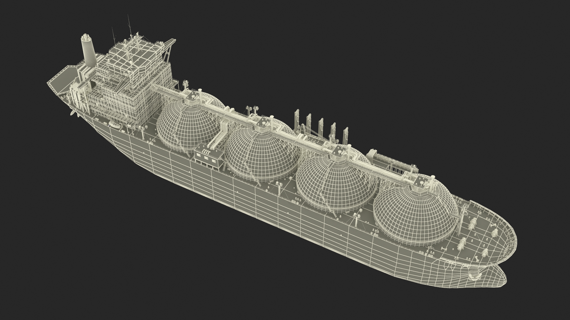 Gas Carrier Ship and LNG Pier 3D model