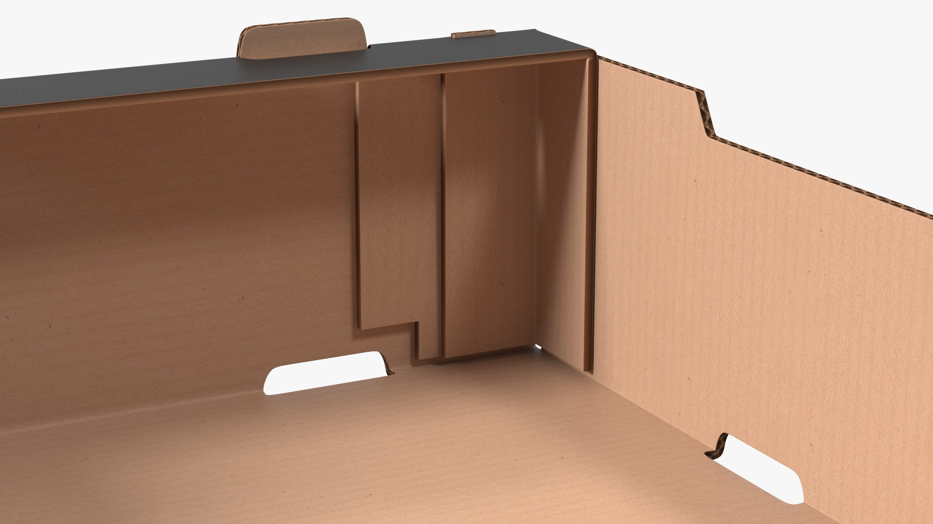 Stackable Corrugated Cardboard Fruit Tray Black 3D