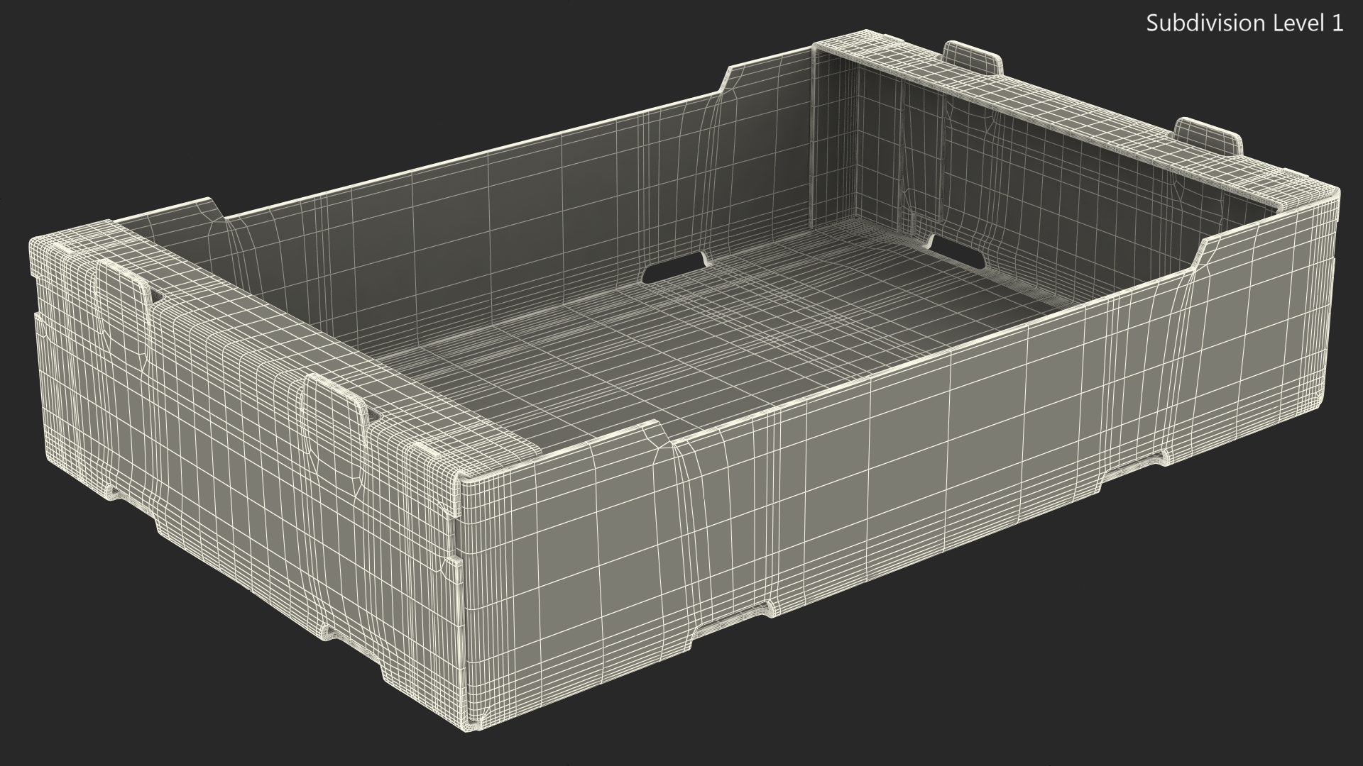 Stackable Corrugated Cardboard Fruit Tray Black 3D