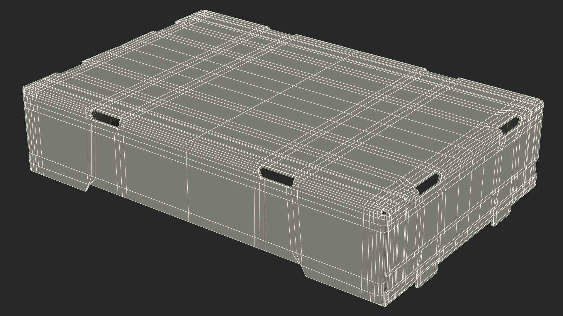 Stackable Corrugated Cardboard Fruit Tray Black 3D