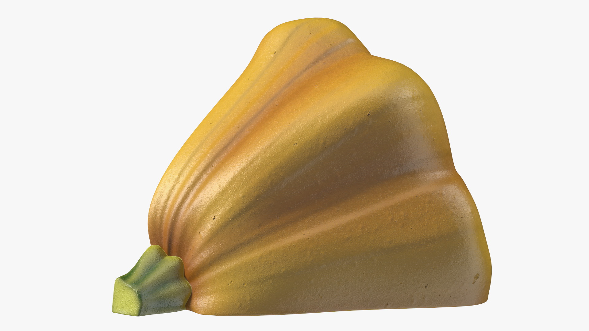 3D Quarter of Orange Color Bush Pumpkin