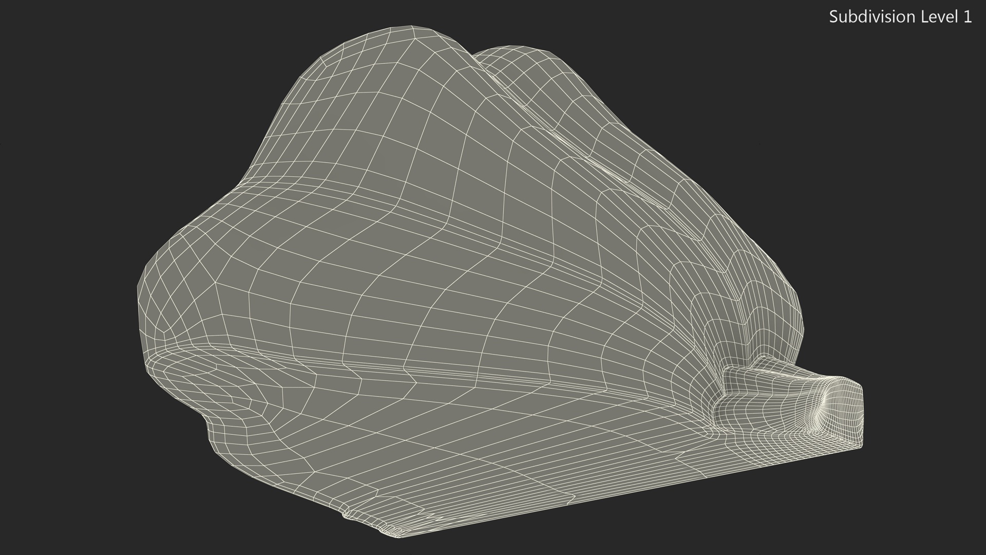 3D Quarter of Orange Color Bush Pumpkin