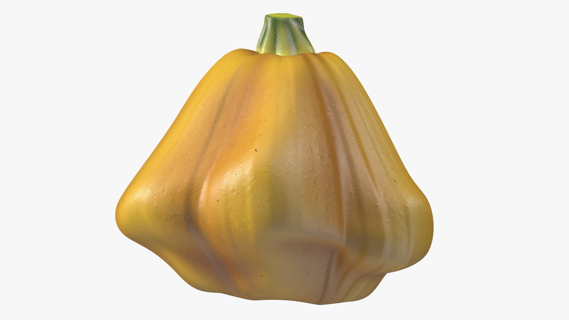 3D Quarter of Orange Color Bush Pumpkin