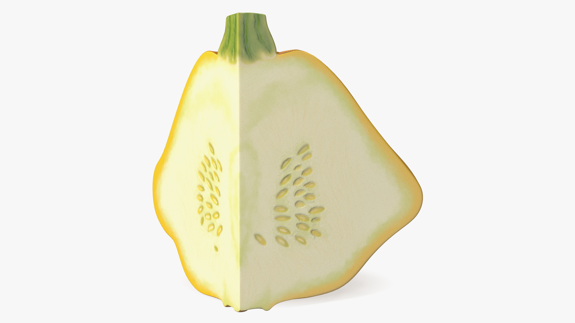 3D Quarter of Orange Color Bush Pumpkin