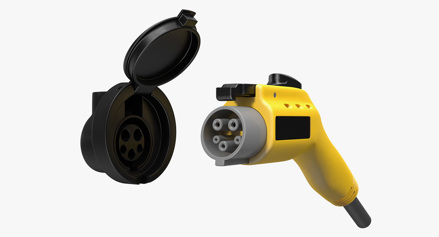 3D EV Charging Plug Socket model