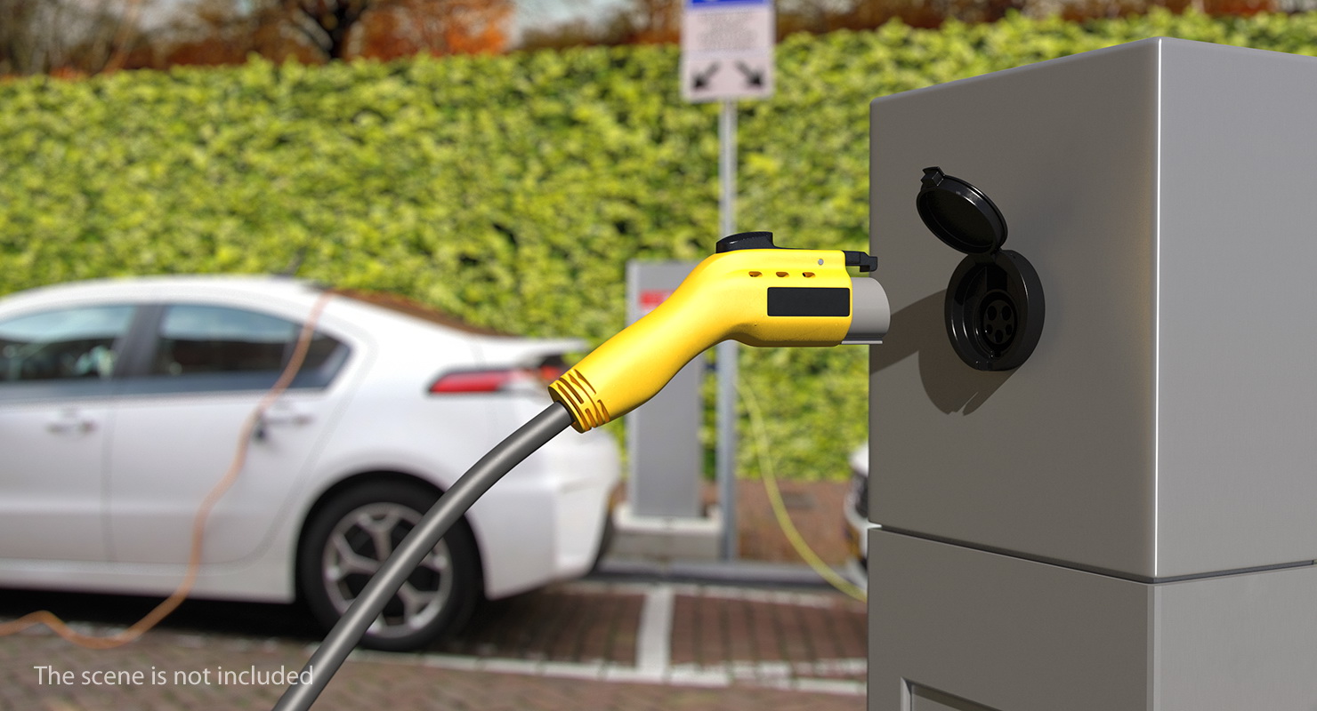 3D EV Charging Plug Socket model