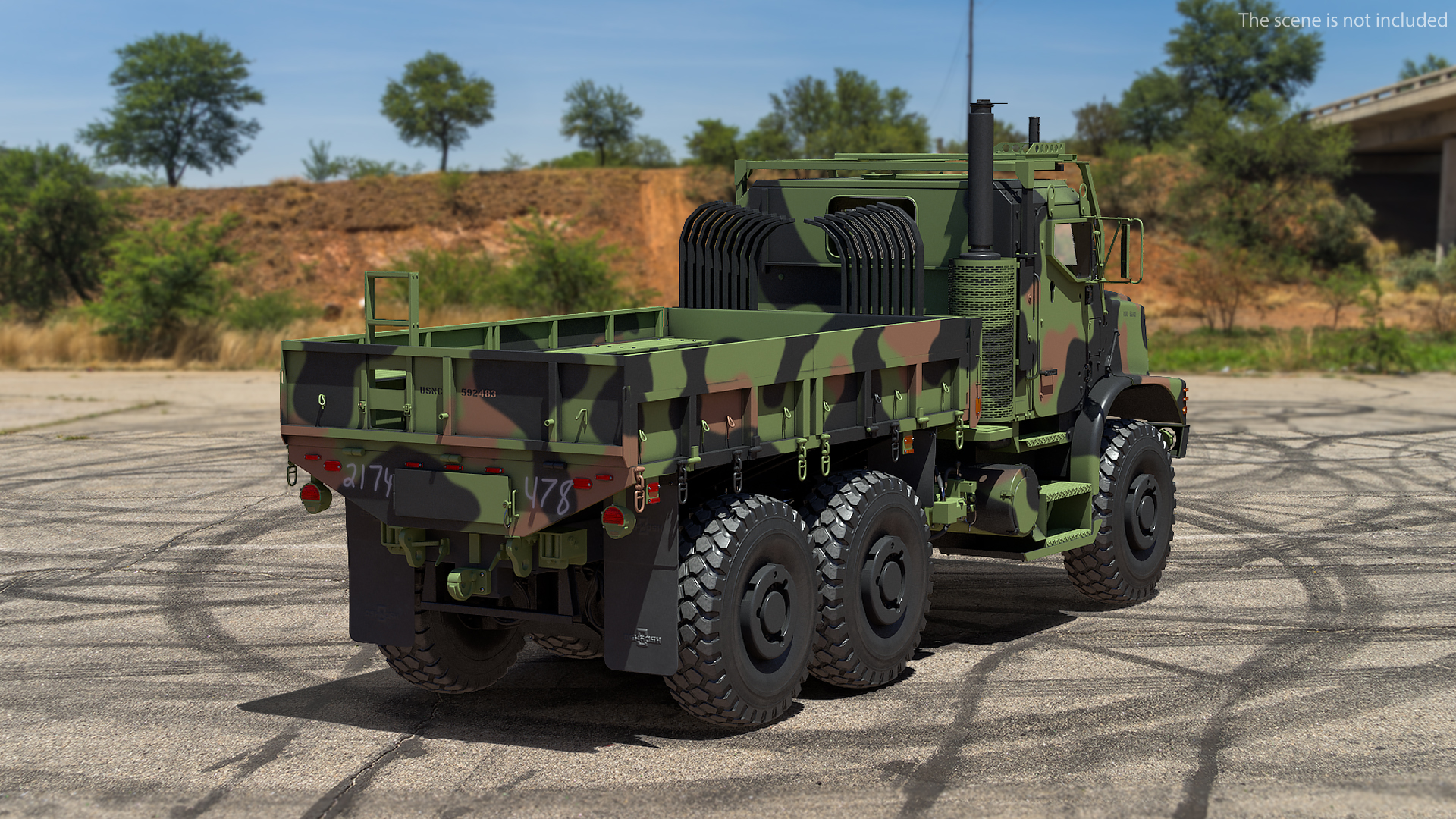 3D OshKosh MTVR MK23 6x6 Cargo Truck model