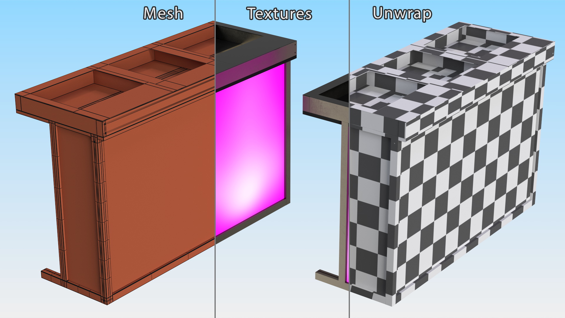 DJ Stand with Purple Lighting 3D model