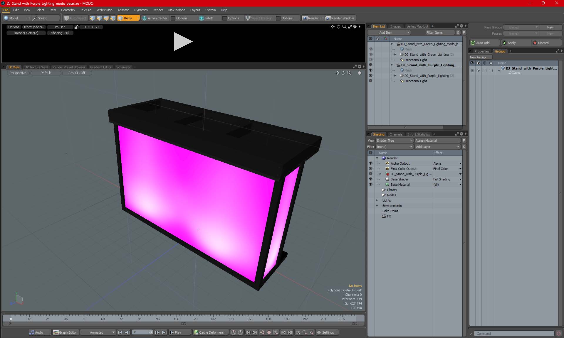 DJ Stand with Purple Lighting 3D model