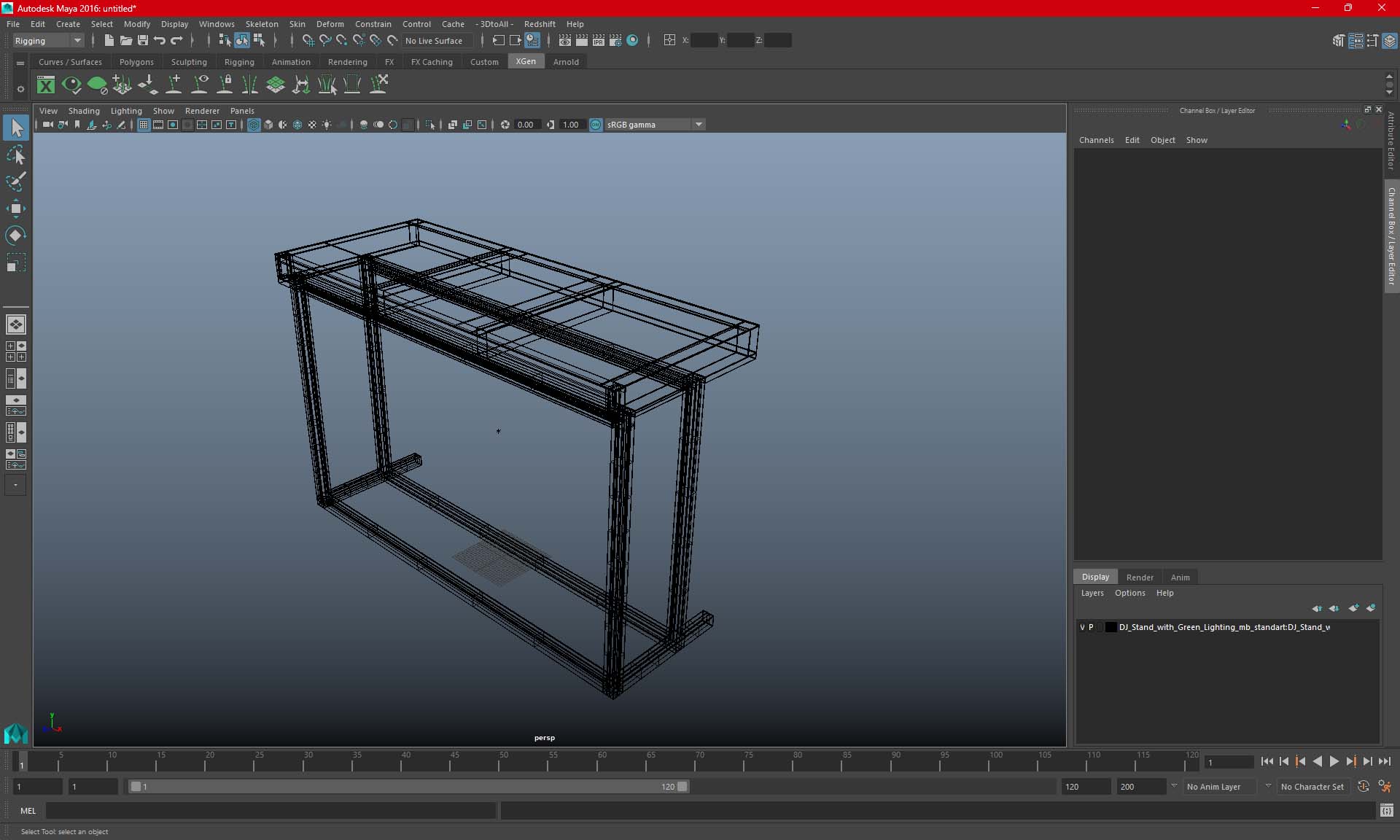 DJ Stand with Purple Lighting 3D model