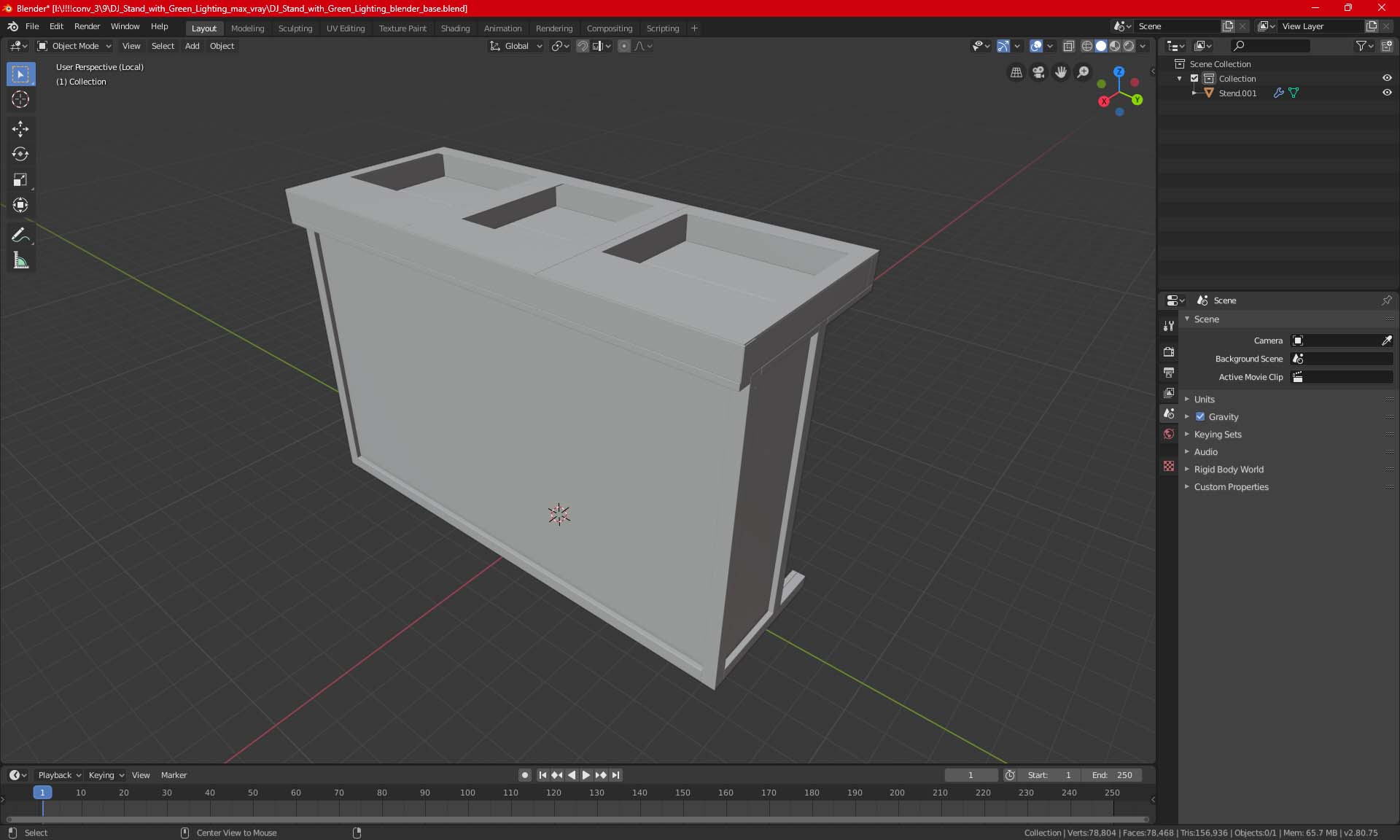 DJ Stand with Purple Lighting 3D model