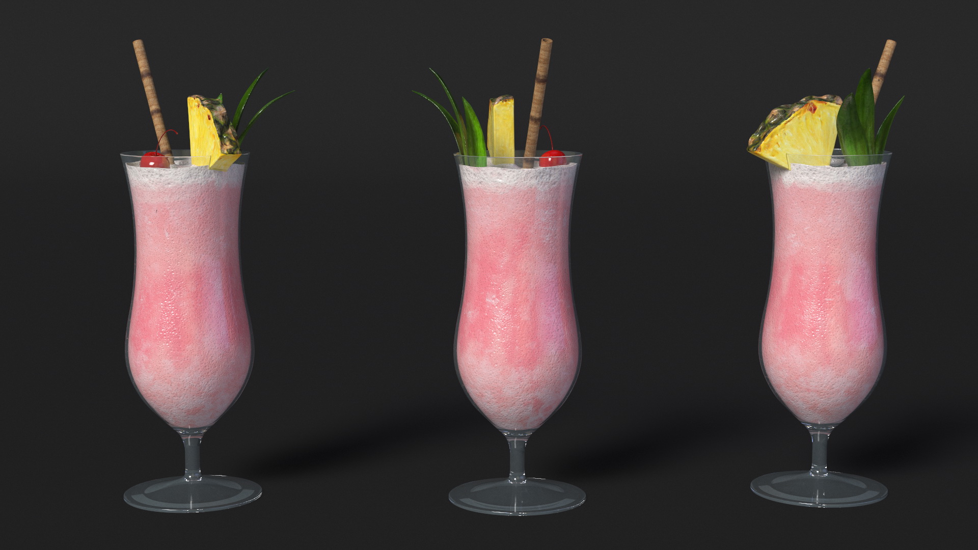 3D Beach Cocktail Red model