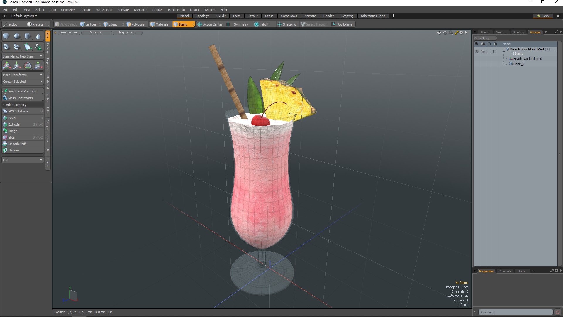 3D Beach Cocktail Red model
